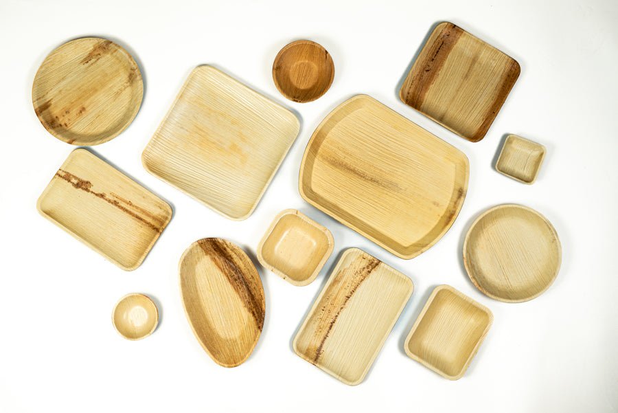 Areca Palm Leaf Plates, Platters and Trays