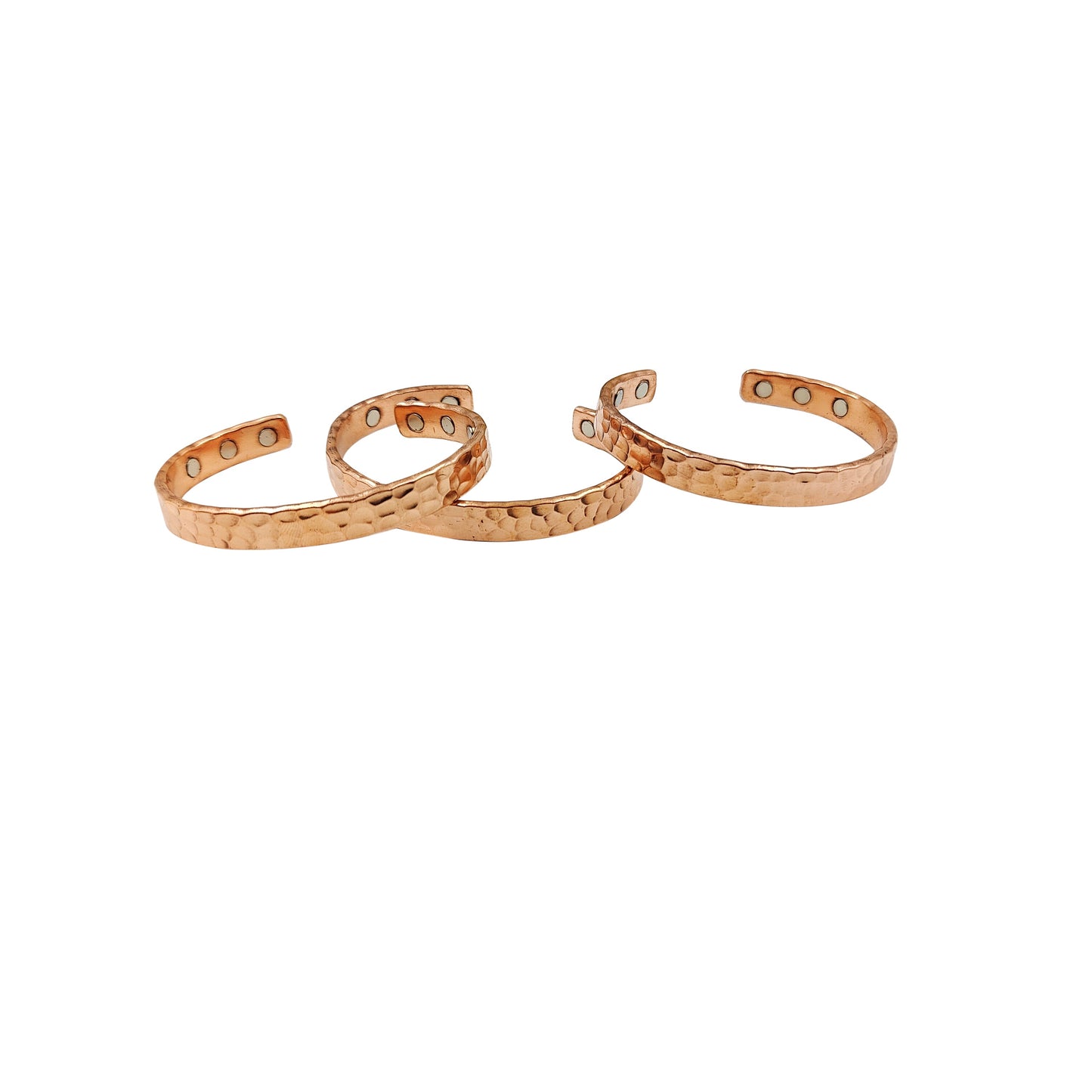Copper Magnetic Bracelet- Earth, Traditional Hammered Style.