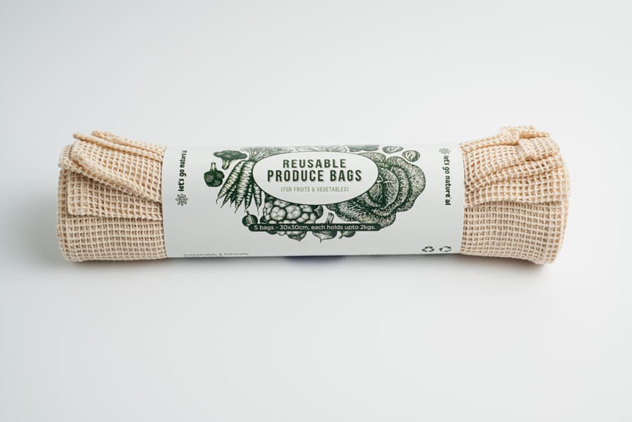 Reusable Organic Cotton Produce Bag-5 Pack