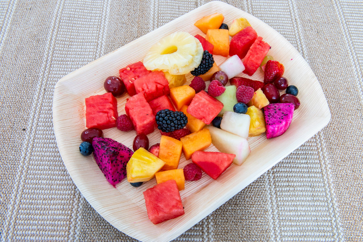 palm leaf tray is perfect as a serving tray
