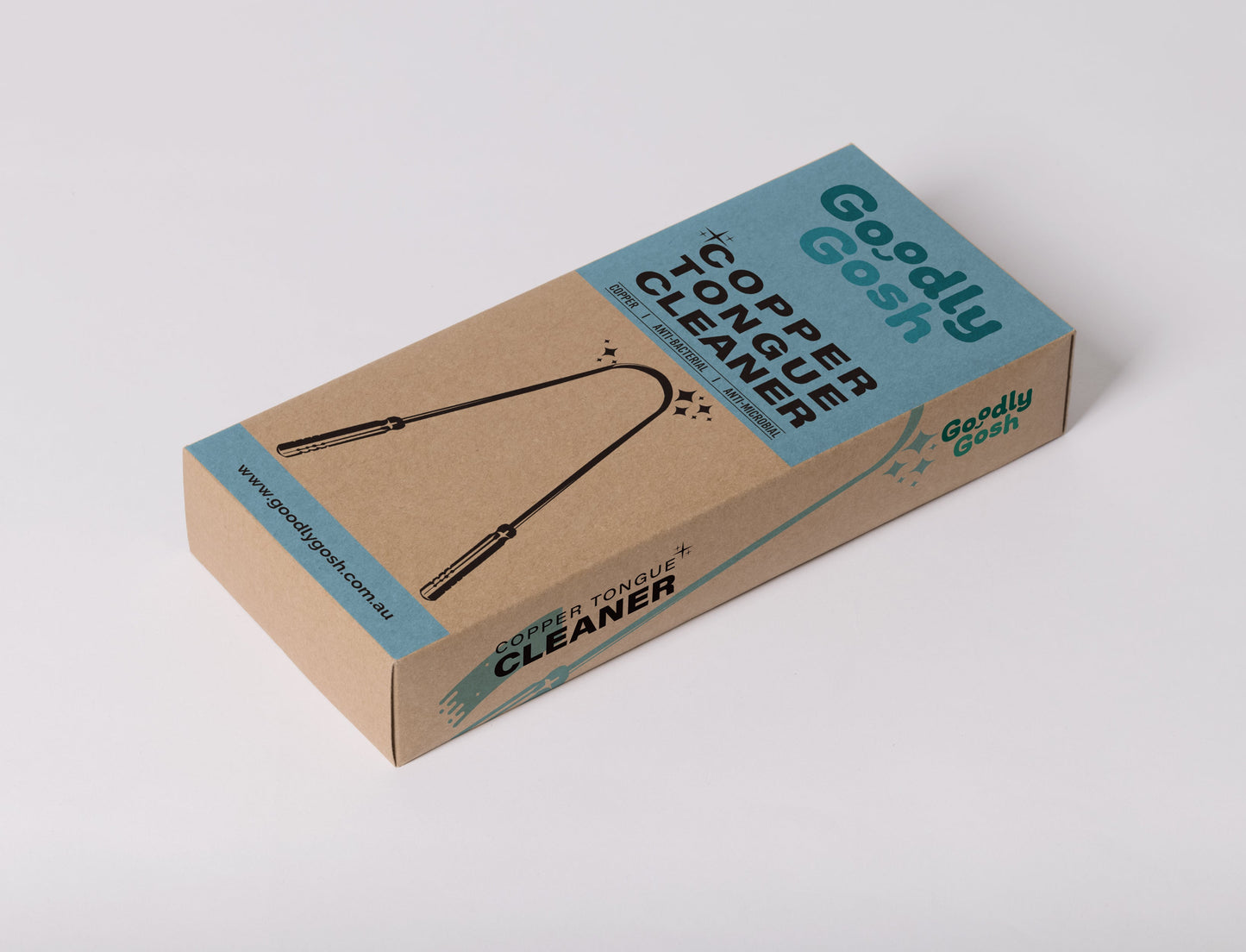 Copper tongue cleaner for gently cleaning tongue. It removes plaque and bacteria accumulated on tongue
