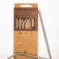 4-Pack Stainless Steel Straws with Natural Fibre Cleaning Brush