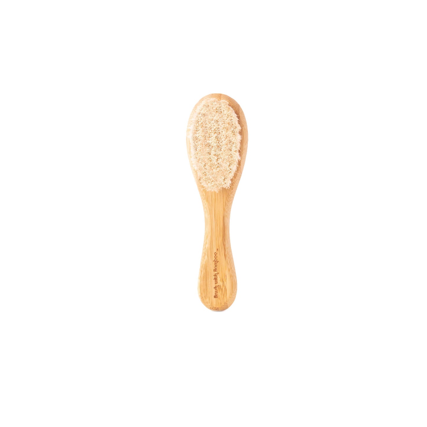 Hairbrush for babies and toddlers with natural soft goat hair bristles.