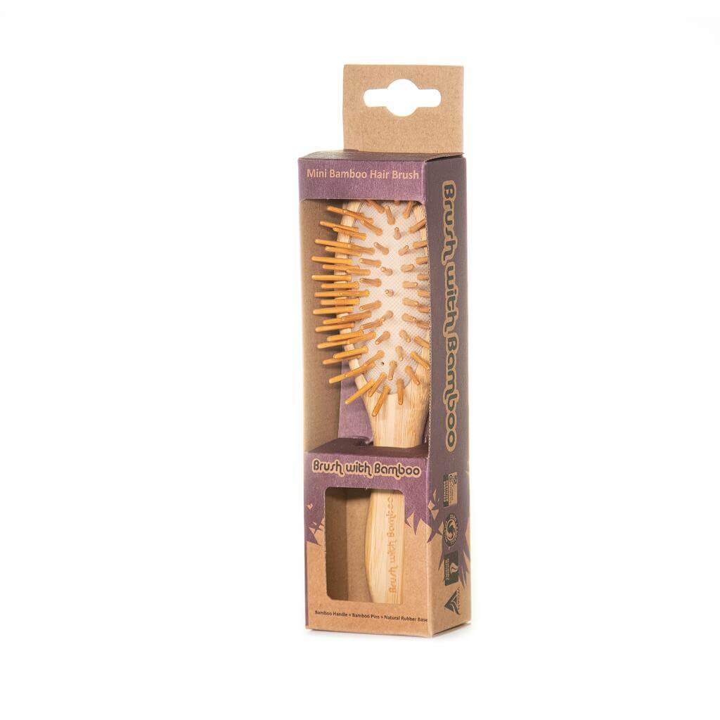 Mini Bamboo Hairbrush is a great alternative to plastic hairbrushes. This mini size hairbrush is easy to carry and perfect to kids as well