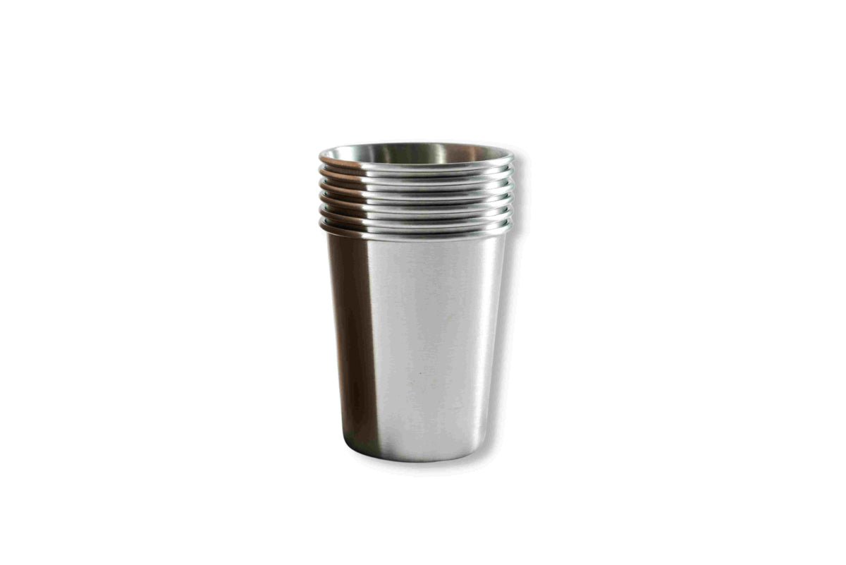 Reusable Stainless Steel Drinking cups are perfect for parties, picnics, camping and get-togethers.