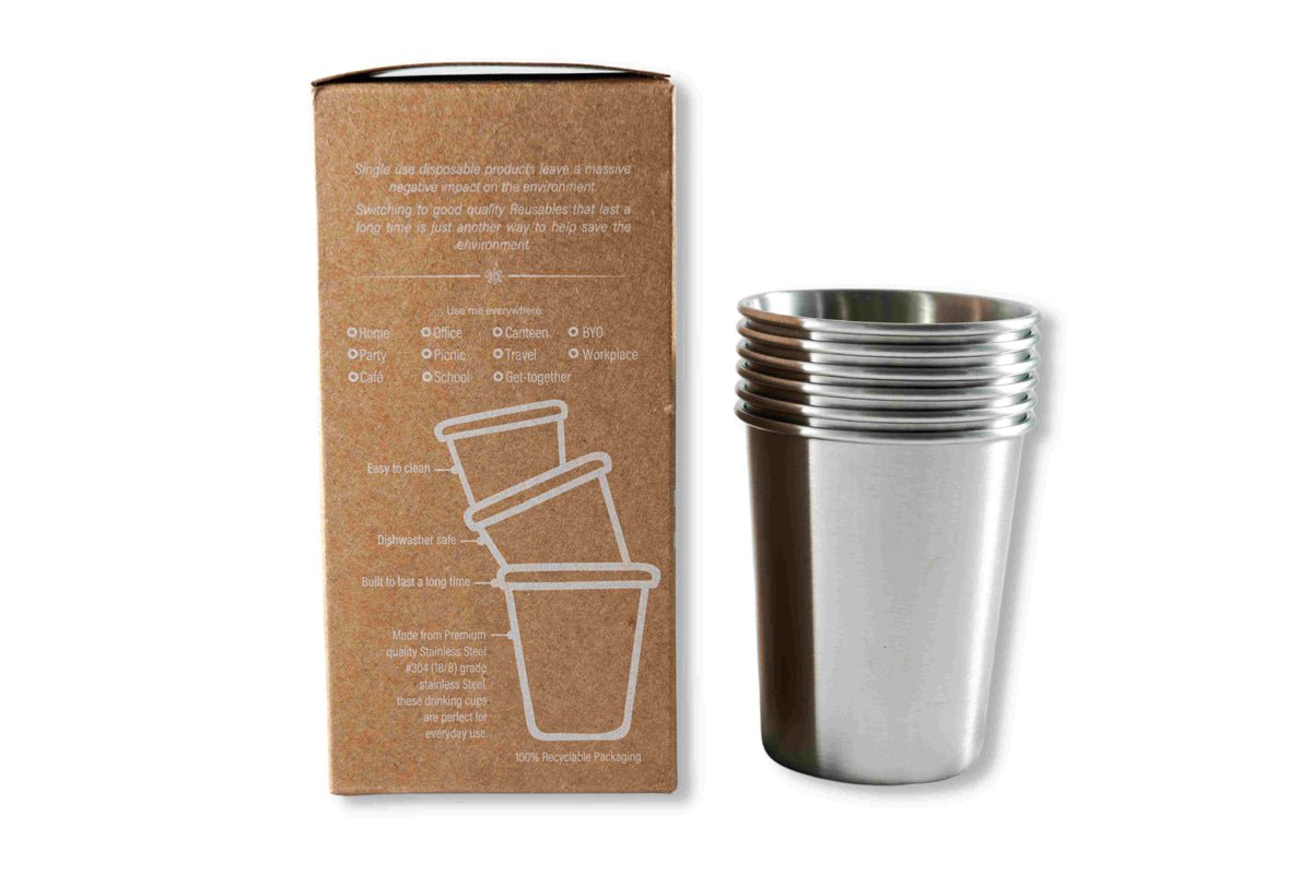 Stainless Steel Drinking Cups are reusable and made to last a lifetime.